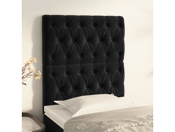 Cabeceros 2 Unidades De Terciopelo Negro 80x7x78/88 Cm