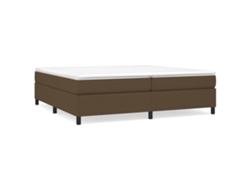 Maison Exclusive - Estructura De Cama Con Somier Tela Marrón Oscuro 200x200 Cm