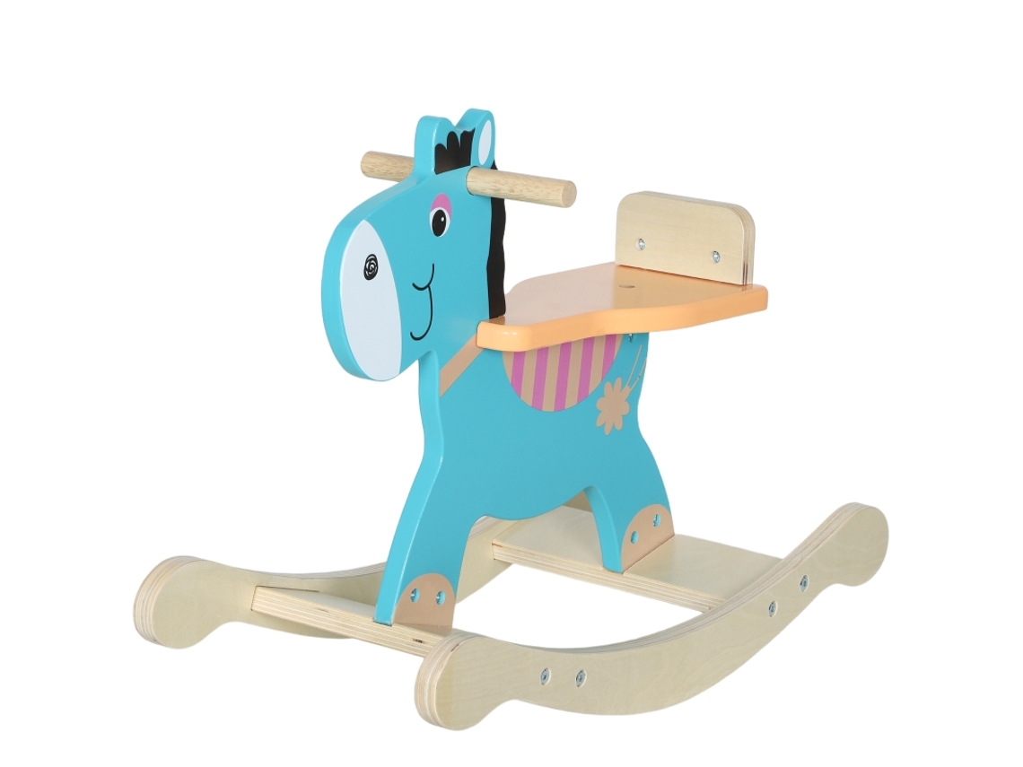 Juguete Mecedora Con Forma De Burro Bebé, Con Asas Y Asiento, 59x27x43cm, Azul Verdoso