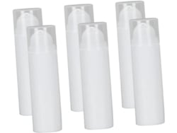 Conjunto De 6 Frascos Com Bomba Airless Vazios Para Loções E Cosméticos.