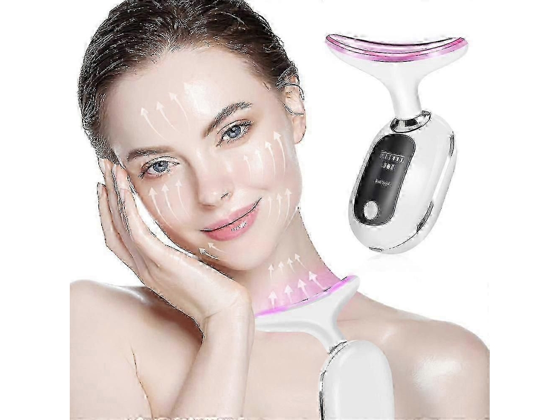 Masajeador eléctrico de cuello, dispositivo para terapia de reducción de arrugas, 3 modos de luz, lifting facial, portátil GOKOCO