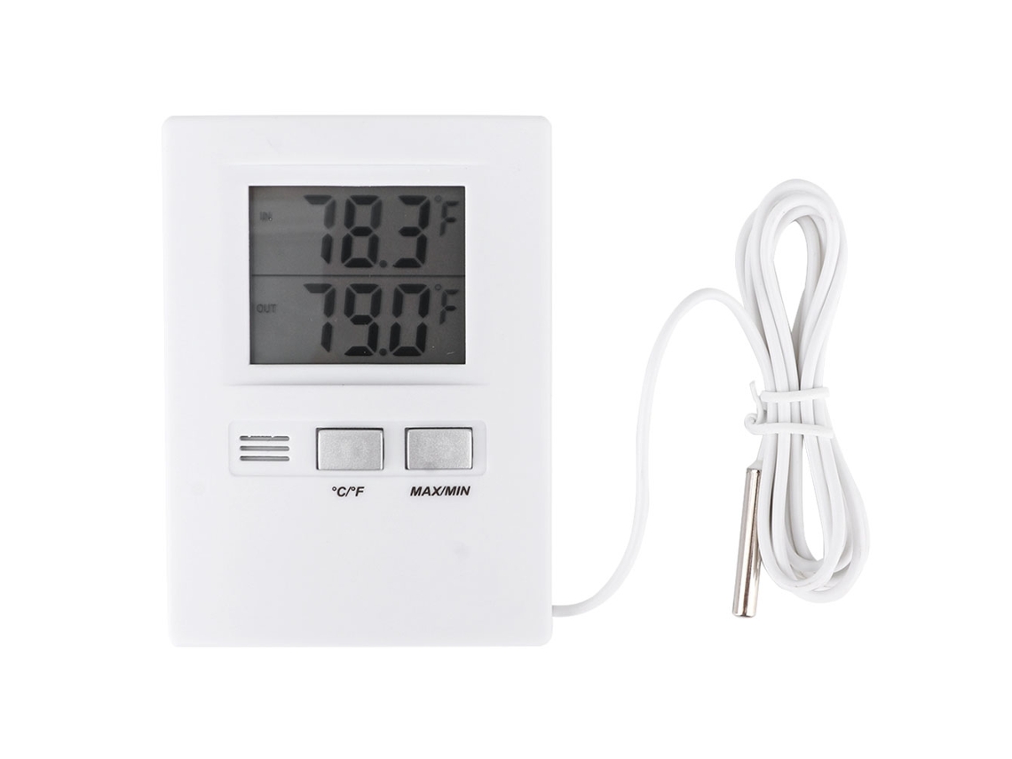 Termómetro Digital Lcd De Alta Precisión Para Uso En Interiores Y Exteriores Con Sensor Extendido.