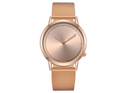 Reloj De Pareja Vansvar Simple Dial Acero Inoxidable Cuarzo Unisex Oro Rosa