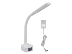 Rebe-lámpara De Escritorio Led Con 3 Niveles De Dimmer, Protección Ocular, Brazo De Silicona Suave, Pantalla Led Y Reloj Despertador