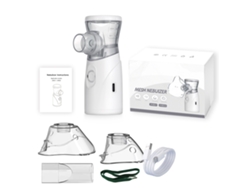 Atomizador ultrasónico portátil, blanco, batería recargable, funcionamiento silencioso, apto para uso doméstico y de viaje.