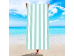 Toalla de playa de microfibra a rayas Yuysan, de alta absorción y secado rápido, 180 x 90 cm, modelo ST019, color verde claro.