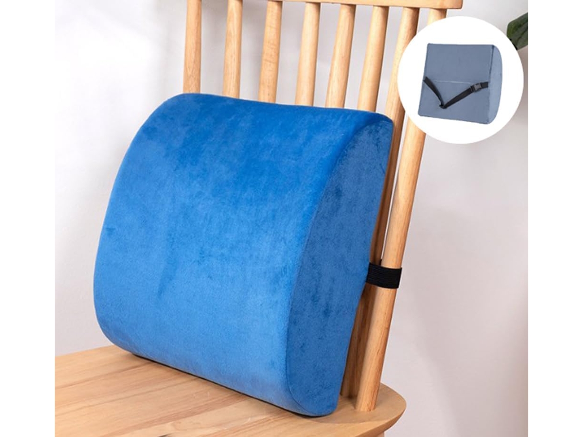 Almohada De Apoyo Lumbar, Almohada Ergonómica Para Respaldo De Silla De Oficina, Alivia Eficazmente El Dolor, Azul Gertiz
