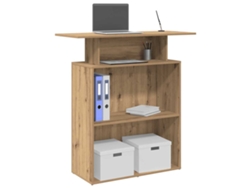 Mostrador de recepción de 100x40x104 cm, madera de roble artesanal.