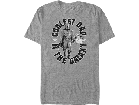 Camiseta Unisexo DEEPSTONE Coolest Dad In The Galaxy The Mandalorian Star Wars brezo atlético (M)