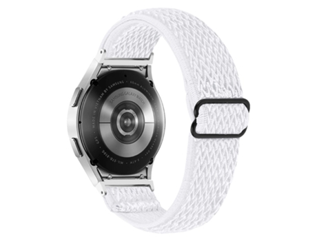 Correa de tela tejida tejido elástico ajustable para Samsung Galaxy Watch4 Active 40mm/44mm/Watch4 Classic 42mm/46mm - blanco
