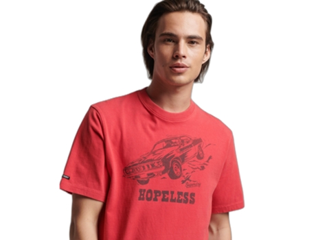 Camiseta para Hombre SUPERDRY (L - Rojo)