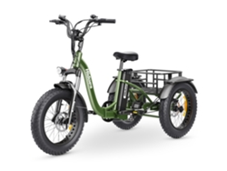 Triciclo Eléctrico Hidoes Et1 Con Portaequipajes Trasero, Motor Trasero De 750 W Y 85 Nm De Par, Batería Extraíble De 48 V Y 20 Ah