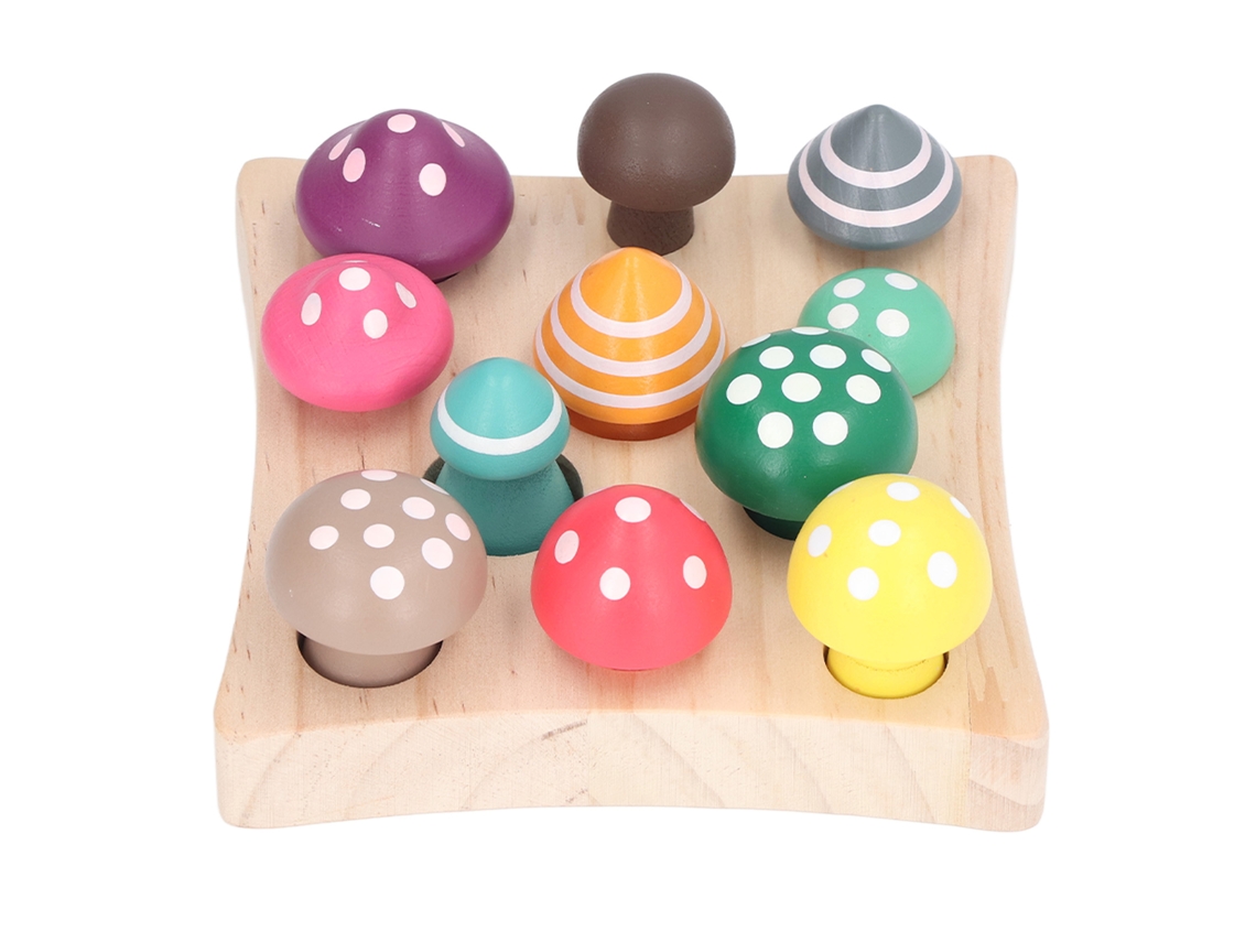 Juguete Educativo De Madera Colorido Para Recolectar Setas, Ideal Para Aprender A Contar.