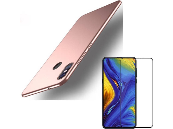 Kit Carcasa y Protector Cristal 5D Xiaomi Mi Mix 3 SlimShield Rosa