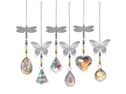 Conjunto de 6 piezas de ángel guardián de cristal con prisma de esfera de vidrio para crear arcoíris.