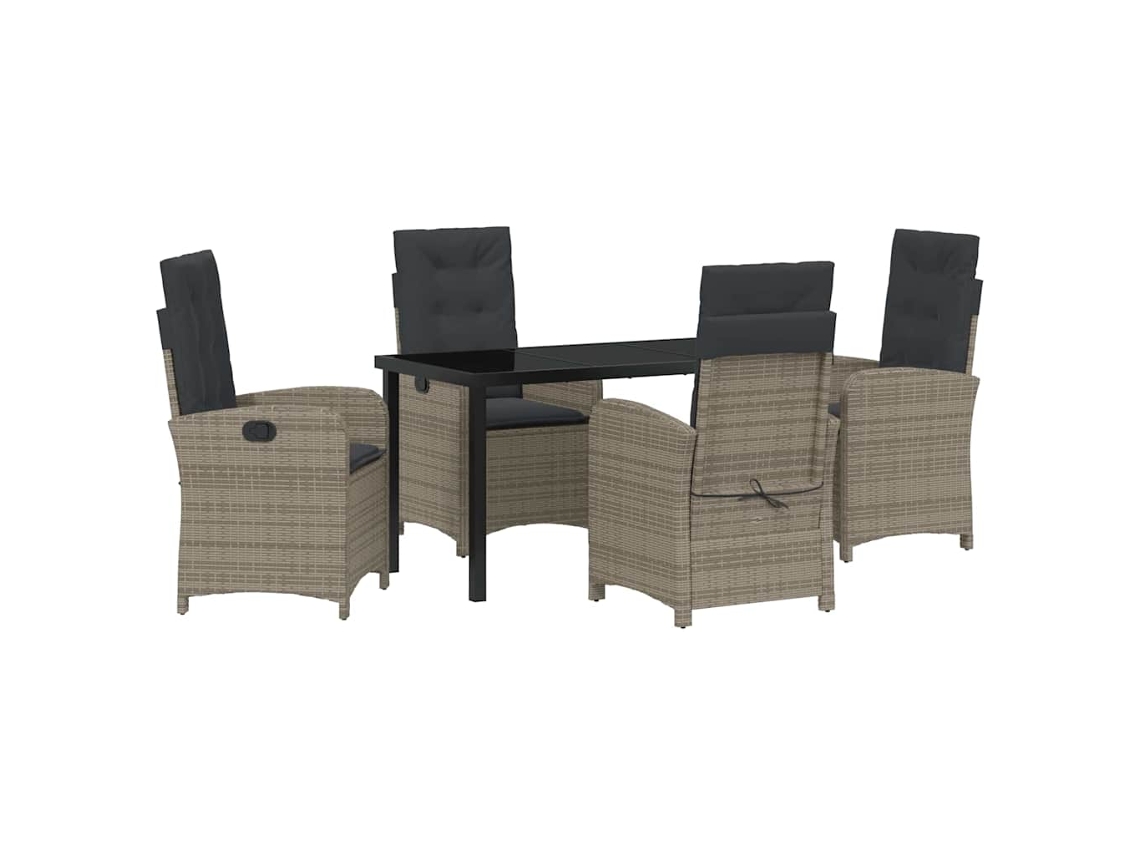 Maison Exclusive - Conjunto De Comedor De Jardín 5 Pcs Gris Ratán Sintético