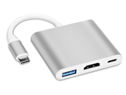 Adaptador USB-C a HDMI, adaptador de puerto de carga USB-C, concentrador USB-C