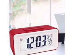 2026-reloj Despertador Digital Led Con Pantalla Electrónica, 8 Tonos, Control De Sonido Y Snooze (rojo)
