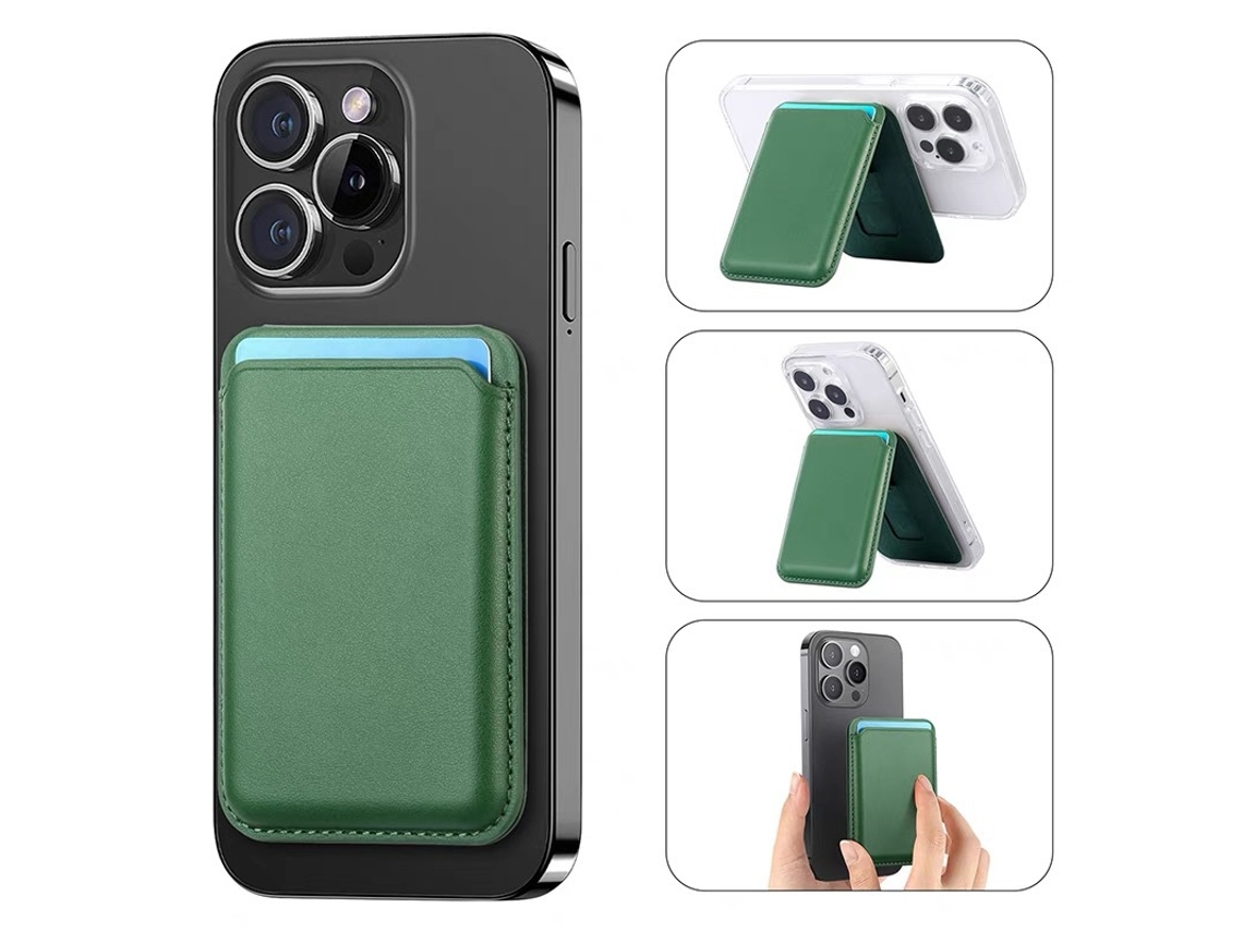 Cartera magnética para iPhone 13/14/15/16/17 Pro/Pro Max Verde Hexinyigjly