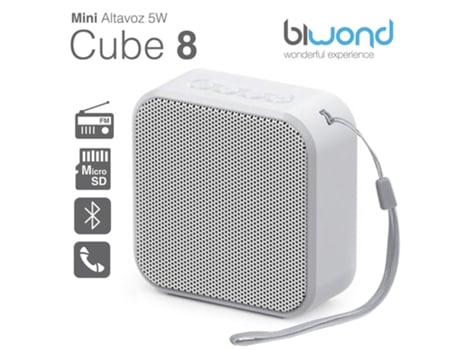 Altavoz Biwond Mini 5W Cube 8 Varios Colores Aux Fm 600Mah