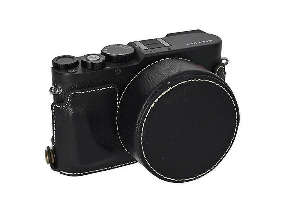 Funda protectora de piel sintética compatible con la cámara Leica D Lux 8 con tapa de lente Facpoet