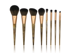 Beauty In Motion, brochas de maquillaje que mejoran la mente, estuche portátil con cierre a presión que contiene fibras veganas, para retoques.