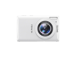 Cámara digital compacta 4k para vlogs para principiantes, enfoque automático, 64 MP, zoom digital 18x, color blanco Yizhood