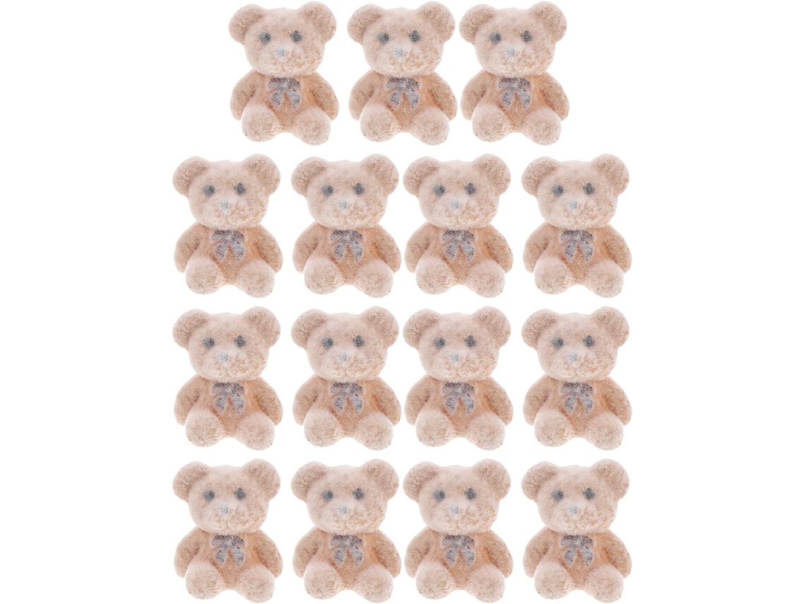 Juego de 15 miniaturas de peluche aterciopelado: pequeños animales para decoraciones y recuerdos de boda.