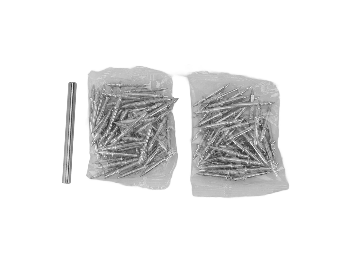 100 Clavos Metálicos Sin Costura Para Zócalos Con Dos Cabezas Y Tubo Protector.