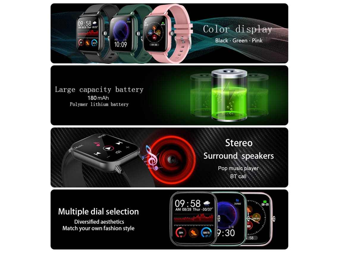Pulseira Inteligente Com Chamadas Bluetooth Monitor De Saúde Impermeável Esportiva Ios Android