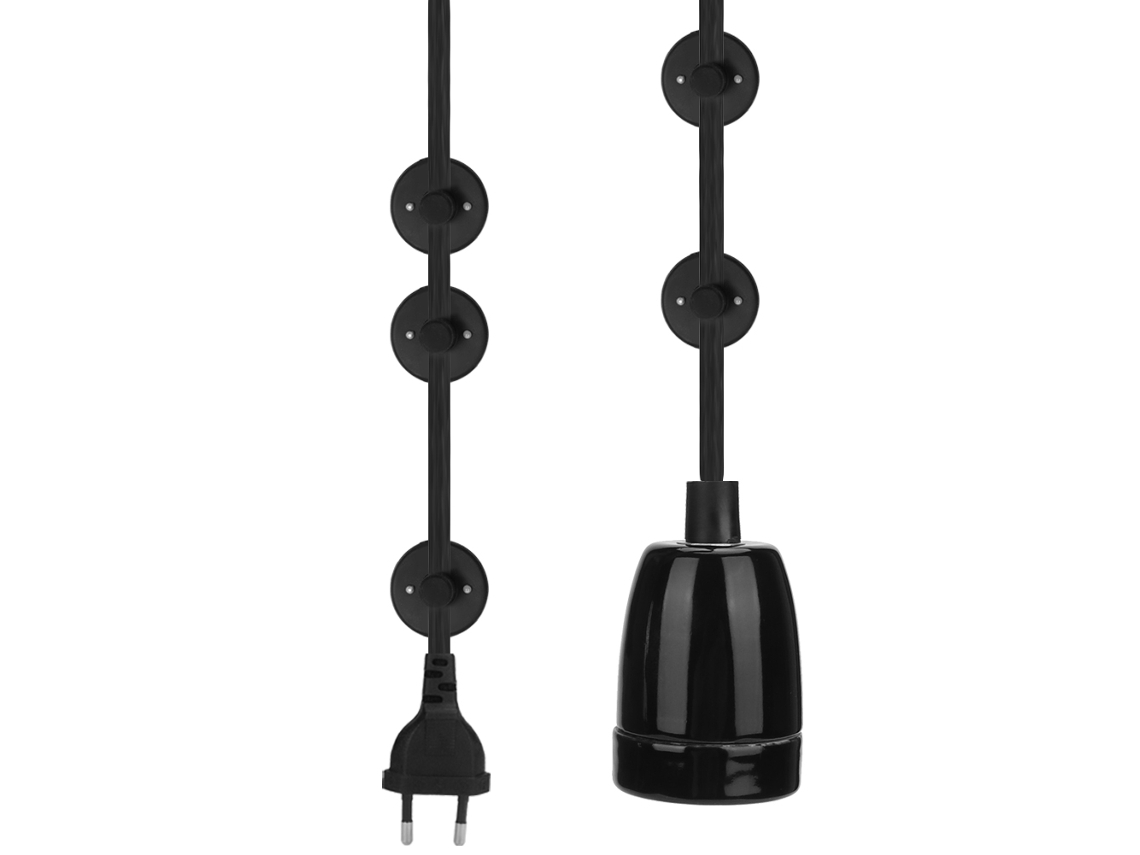 Lámpara Colgante Led Vintage E27 Con Cable Cerámico De 4 M, Estilo Retro.