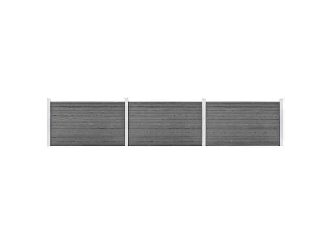 Panel de valla de jardín de 526 x 106 cm, WPC, gris, DKD, decoración del hogar