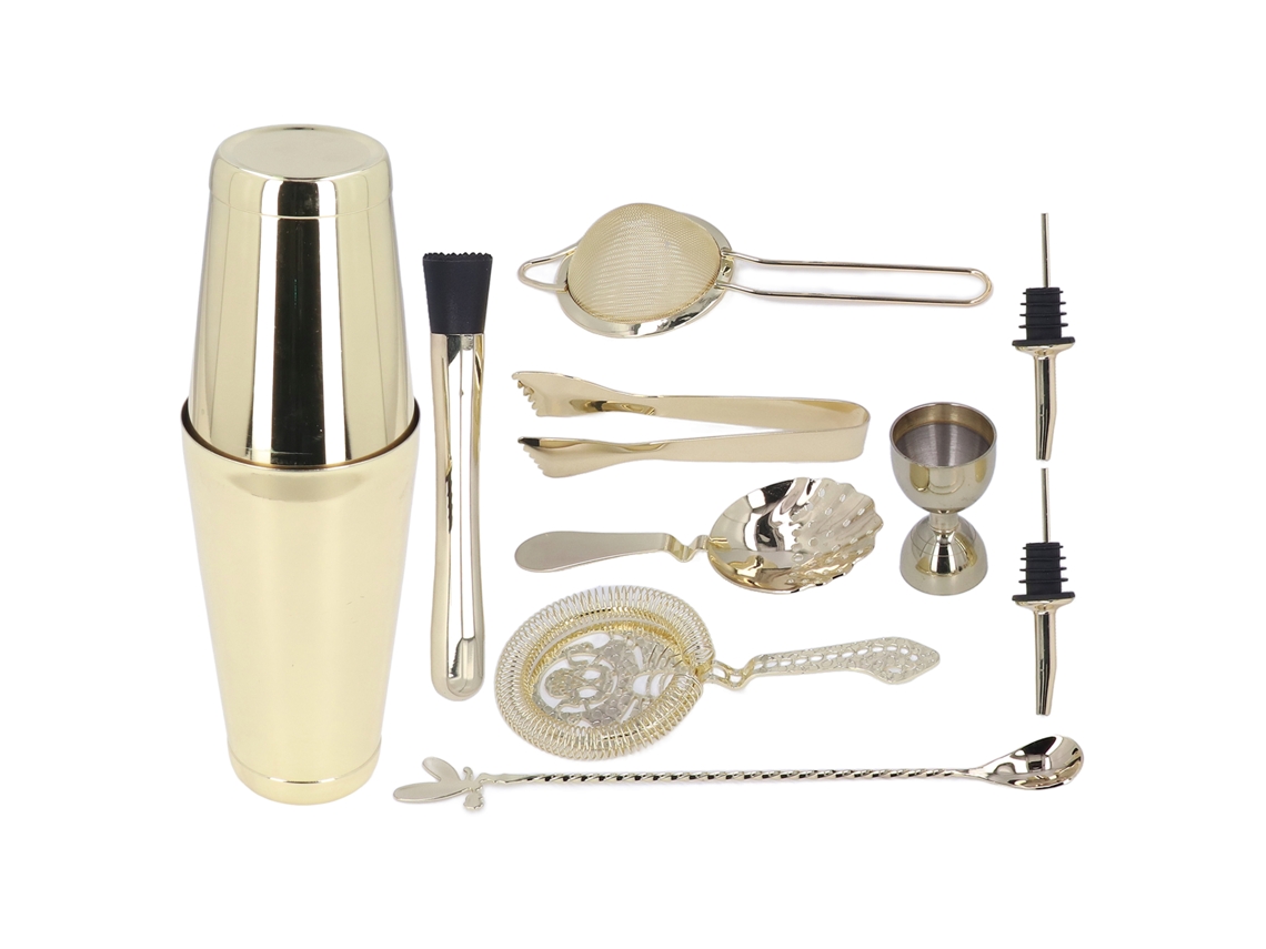Juego De Coctelería De Acero Inoxidable 304 De 11 Piezas: Utensilios Para Mezclar, Ideales Para Bares Y Uso Doméstico.