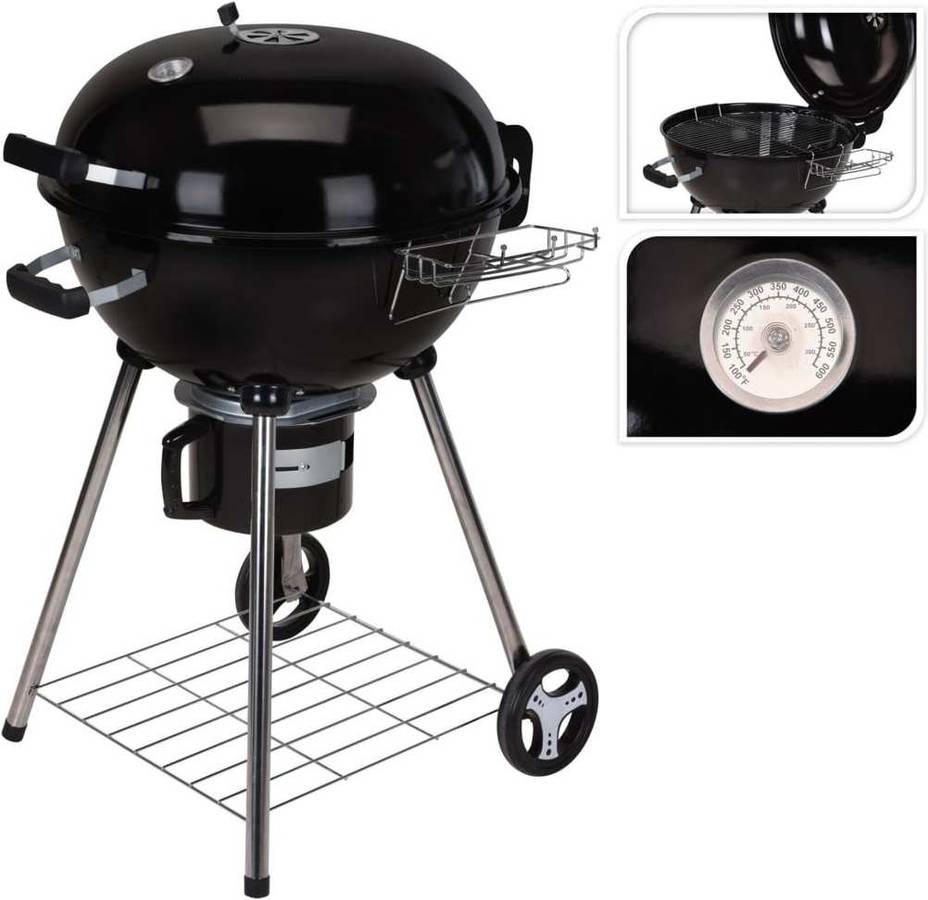 Barbacoa Progarden Negro acero 68x57x99 cm de con