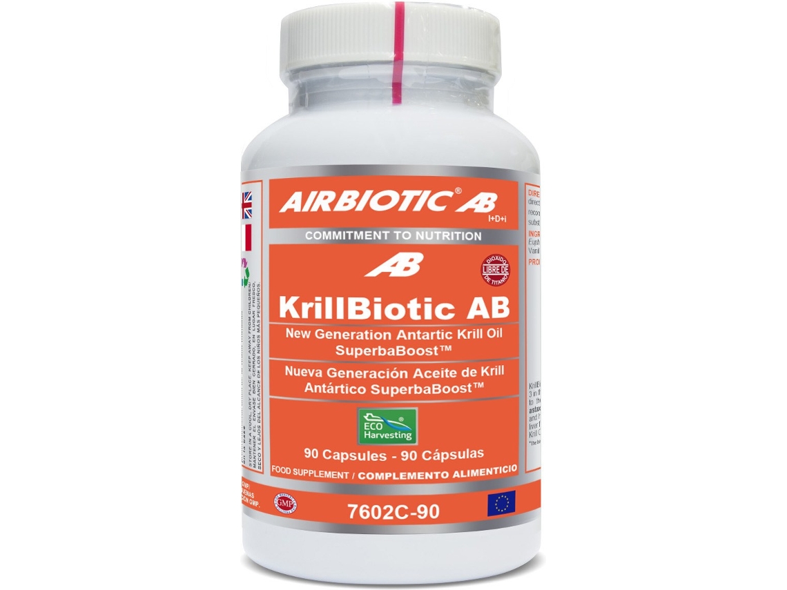 Complemento Alimentar AIRBIOTIC Krillbiotic Ab Ecoharvesting Omega 36 Y 90 Cápsulas