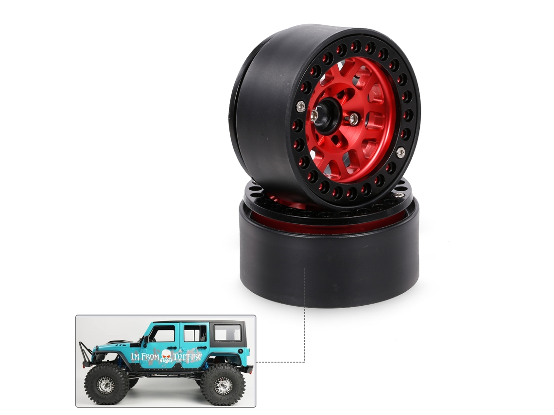 Llanta Beadlock De Aleación De Zinc De 1,9 Pulgadas Para Coche Rc Crawler A Escala 1/10, Compatible Con Hsp Redcat Traxxas Tamiya Hpi Rc4wd Axial (2 Unidades)