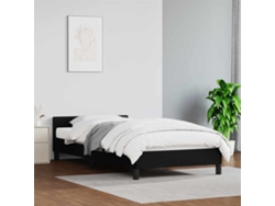 Estructura De Cama Con Cabecero Sin Colchón Negro 100x200 Cm