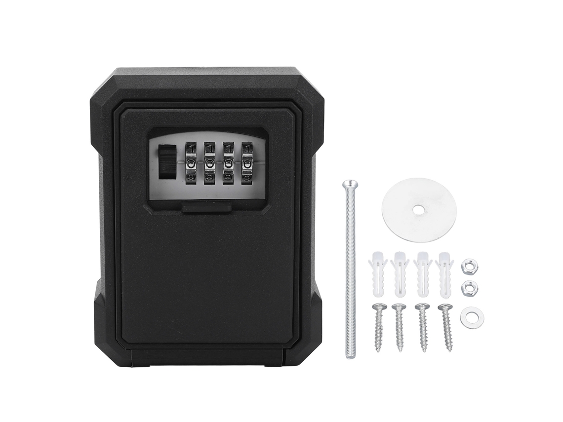 Caja Fuerte Con Llave De Combinación De 4 Dígitos Para Montaje En Pared, Llavero Seguro Para El Hogar, La Oficina Y El Hotel - Negro