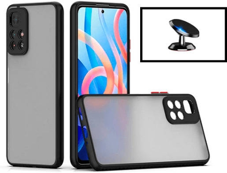Kit Carcasa Trasera Protección Cámara + Soporte Magnético Xiaomi Redmi Note 11T 5G GIFT4ME Negro