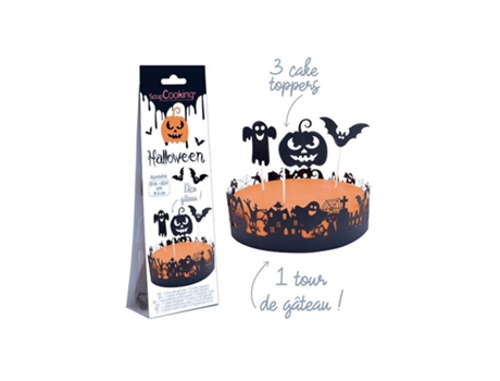 Decoración de papel negro para tarta de Halloween SCRAPCOOKING