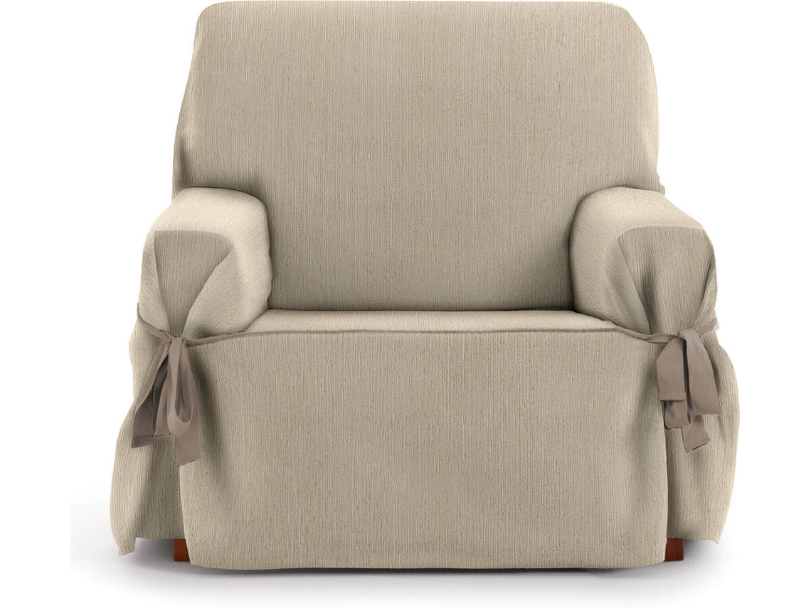 Funda de Sillón EYSA Mid con Lazos (110 x 70 x 120 cm - Poliéster y Algodón - Beige)