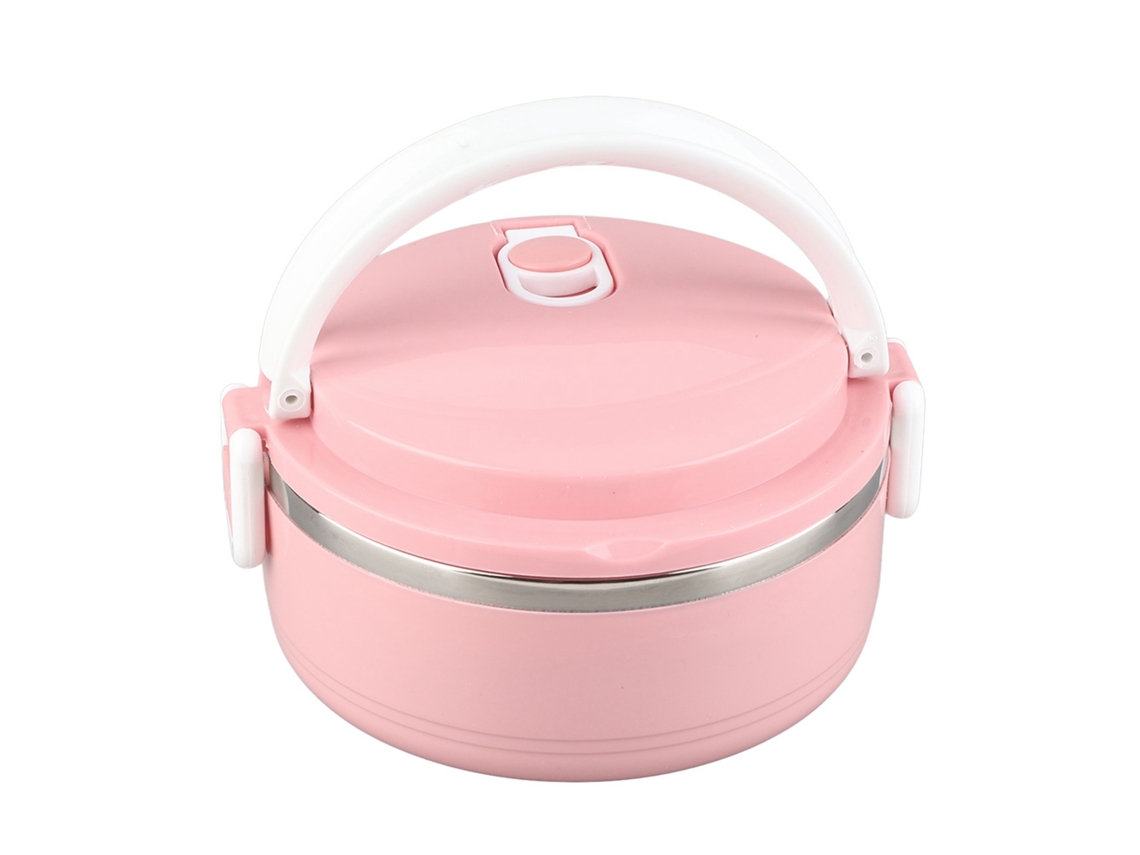 Fiambrera Térmica Portátil De Acero Inoxidable Rosa De 0,7 L Con Cierre Seguro Y Asa Ergonómica.