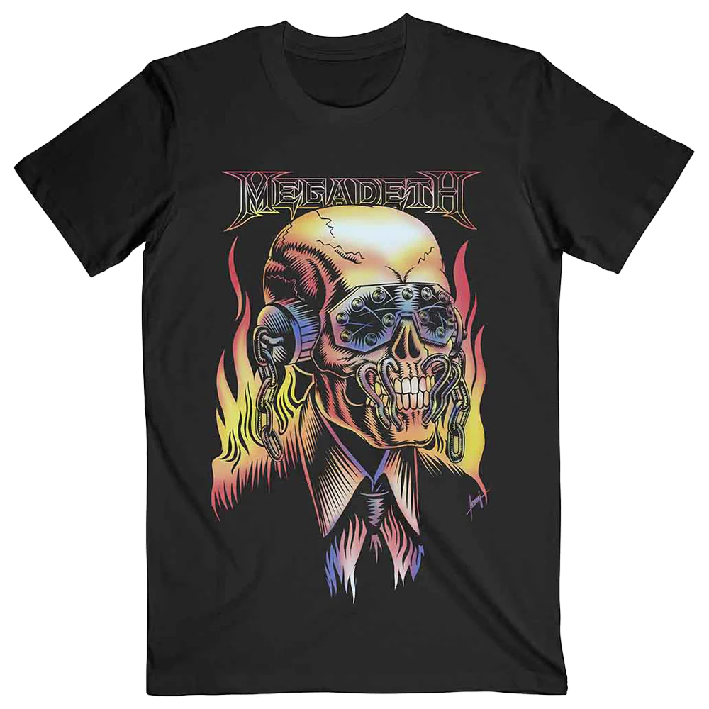Megadeth Flaming Vic T-shirt Unisex Rockinstone Size:xxl