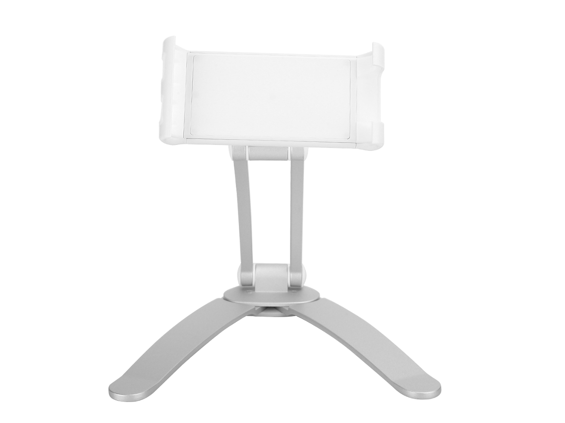 Soporte Para Tablet Y Teléfono (montable En La Pared, Plateado, Plegable)