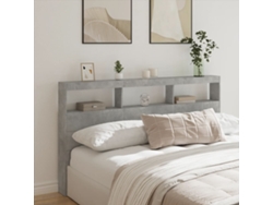 Cabecero De Cama Con Luz Led Gris Hormigón 180x17x102 Cm