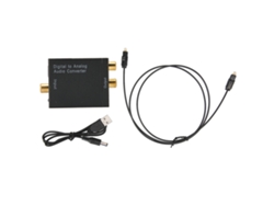 Conversor De Áudio Digital Óptico Para Analógico Com Fibra, Conversão Sem Perdas, Suporta Rca E Coaxial, 32-96khz