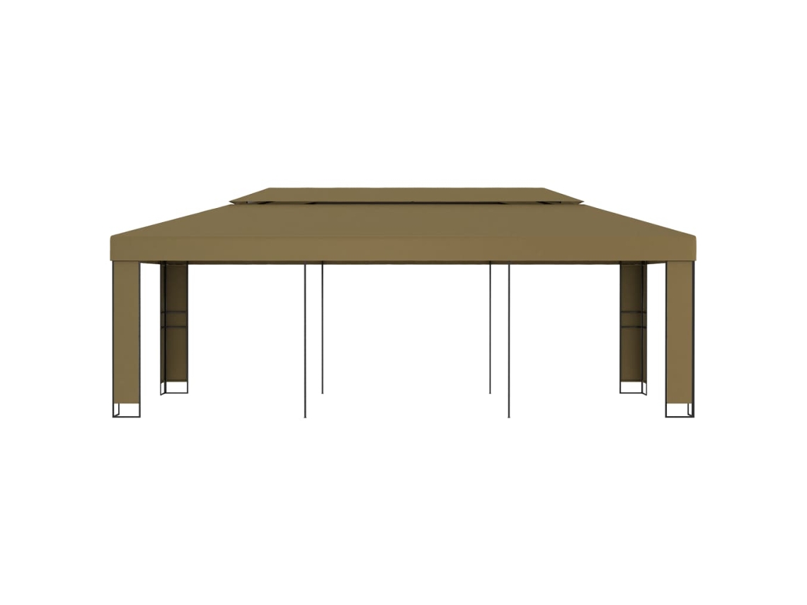 Gazebo con techo doble 3x6 m 180 g/m² Gris parduzco Wsd420329 Lovely Home