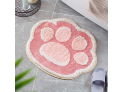 2026-alfombra De Baño De Pata De Gato 19.6"x24.4" Microfibra Absorbente Anti-deslizante Lavable A Máquina Rosa