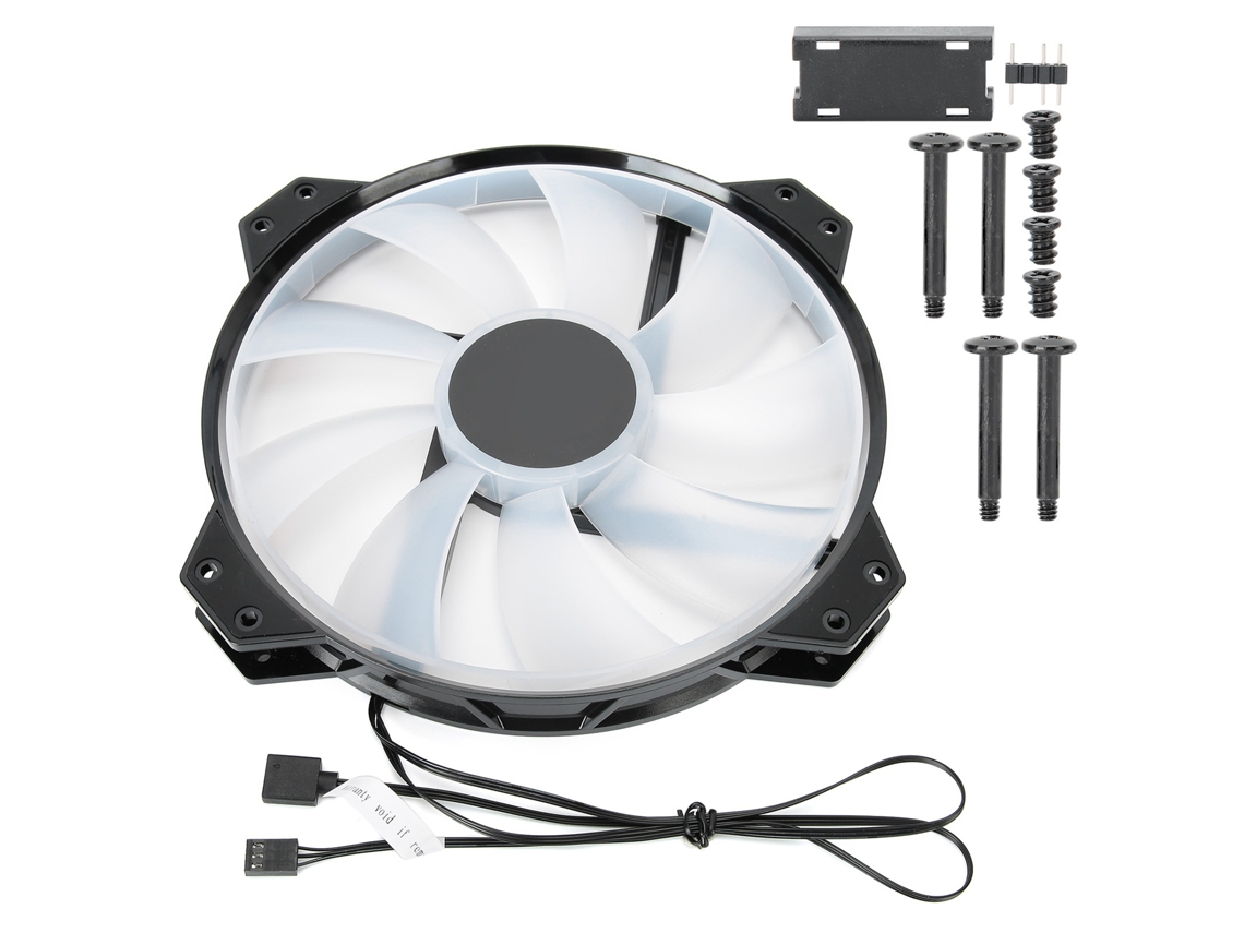 Ventilador De Chasis Rgb Direccionable Interfaz De 3 Pines Disipación De Calor 20 Cm Argb-5v
