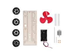Kit De Montaje De Coche Eléctrico De Madera Impulsado Por El Viento Para Niños - Juguete Educativo Para Armar